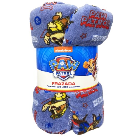Frazada Infantil Disney 1 plaza tela afelpada y con corderito PAW PATROL AZUL