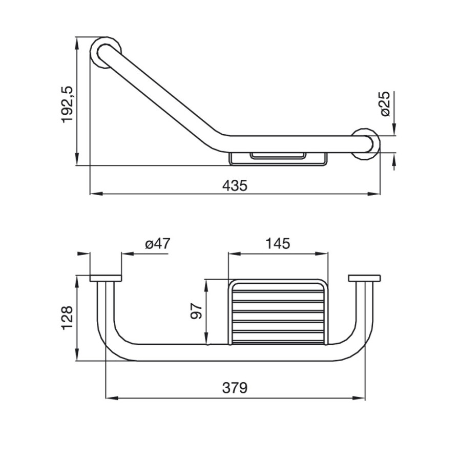 Agarradera Angular C/ Jabonera Agarradera Angular C/ Jabonera