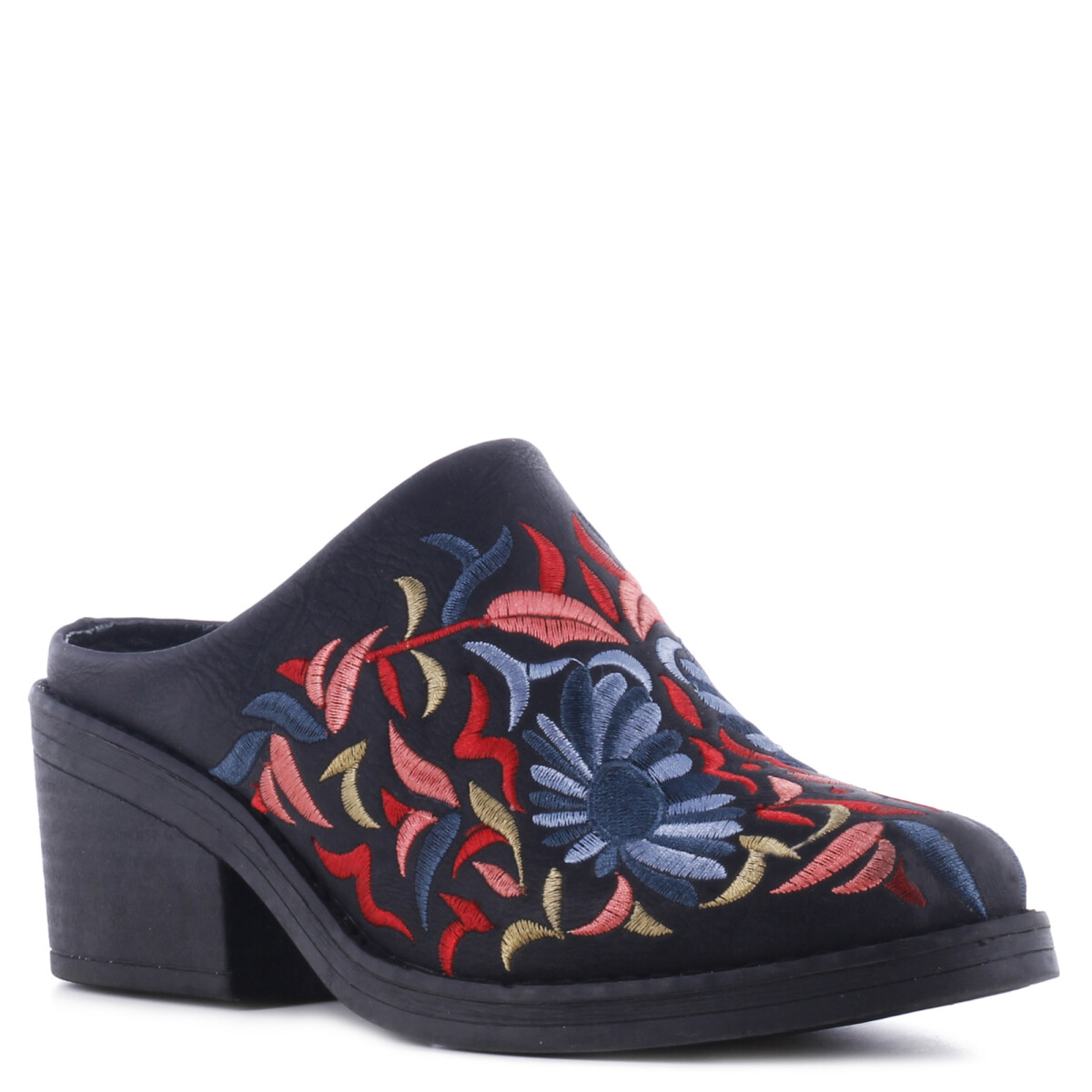 Zueco de Mujer Miss Carol con bordado MARRUECOS - Negro 