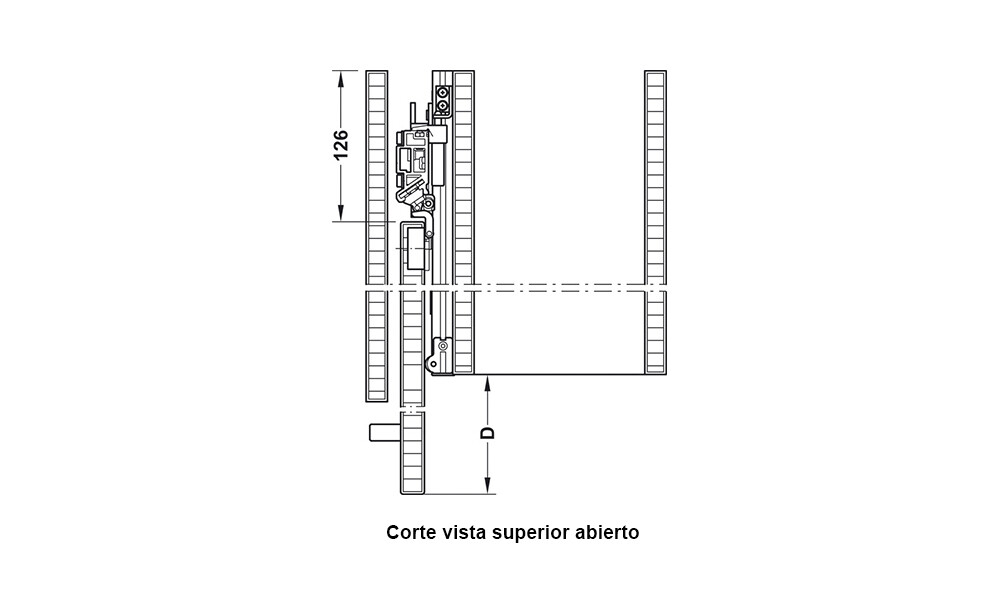 Sistema corredizo Finetta p/ 1 puerta 408.45.024 Sistema Corredizo Finetta P/ 1 Puerta 408.45.024