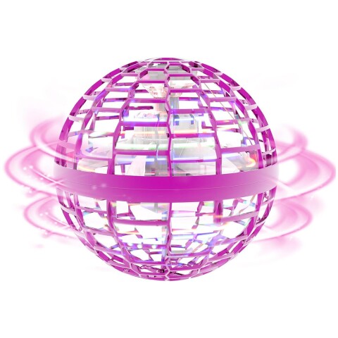 Pelota Mágica Voladora Spinner Luces Recargable Con Control Variante Color Rosa