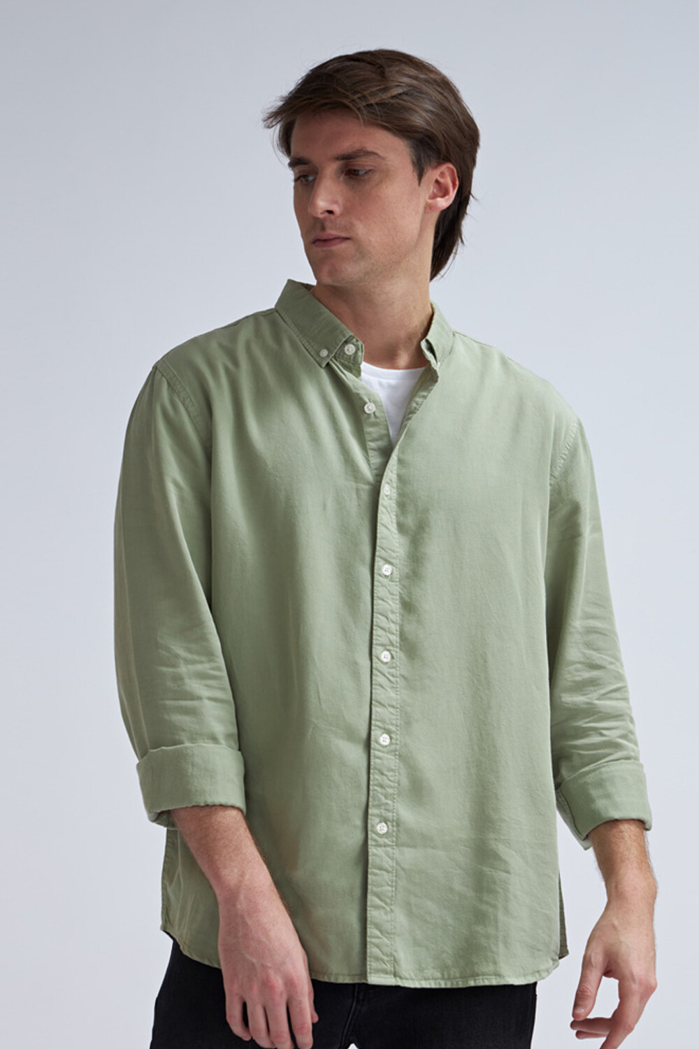Camisa manga larga Pcsabba verde Talla S Color VERDE