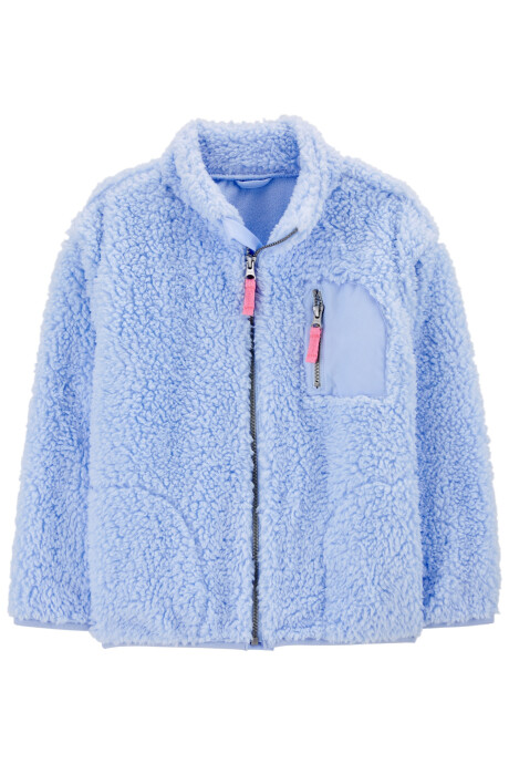 Campera de sherpa, azul. Talles 6-8 Sin color