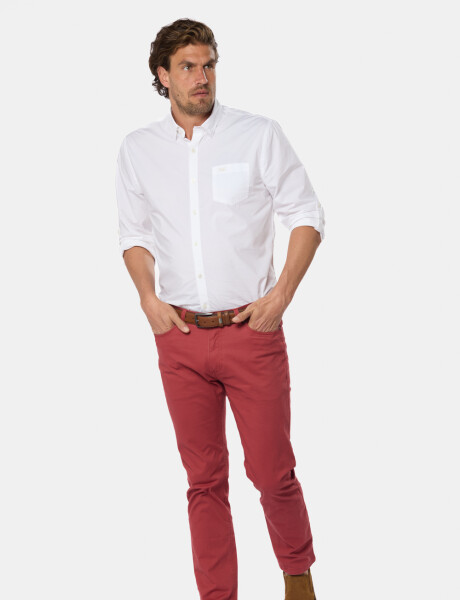 PANTALÓN 5 BOLSILLOS CON SPANDEX Bordeau