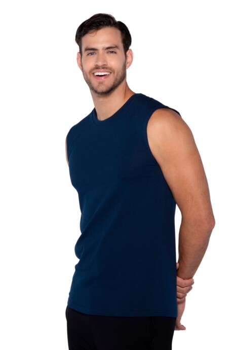 Camiseta a la base sin mangas Azul marino
