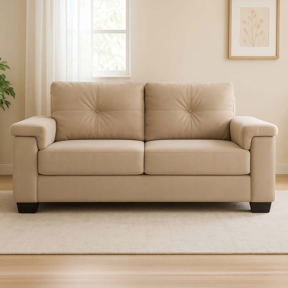 SILLÓN - 2 CUERPOS TELA NATURAL-BEIGE LUARES ARENA 