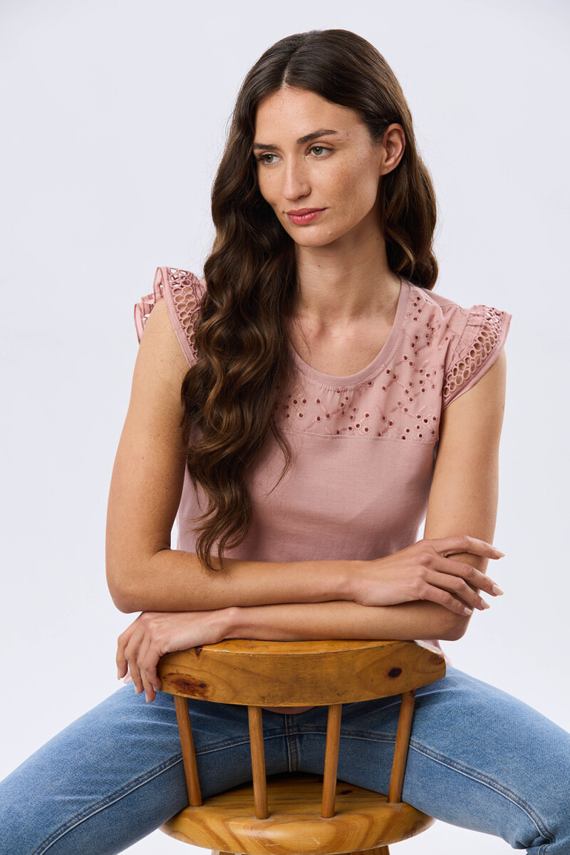 REMERA LISA DE ALGODÓN - Rosa 