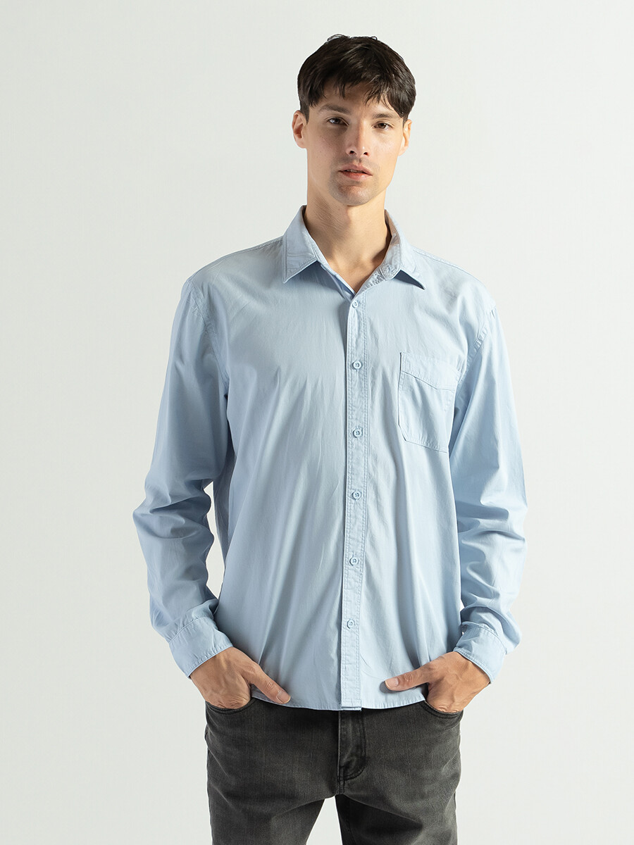 Camisa Algodón Texas - Celeste 