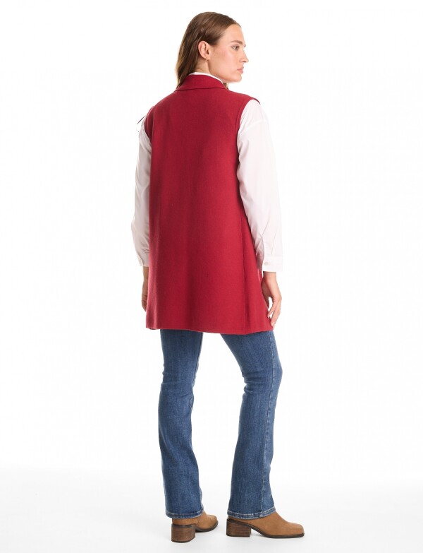 Chaleco Botones ROJO OSCURO