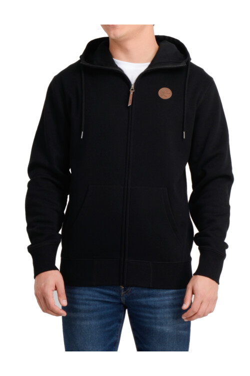 Campera O'Neill Full Zip Leather Patch Negro