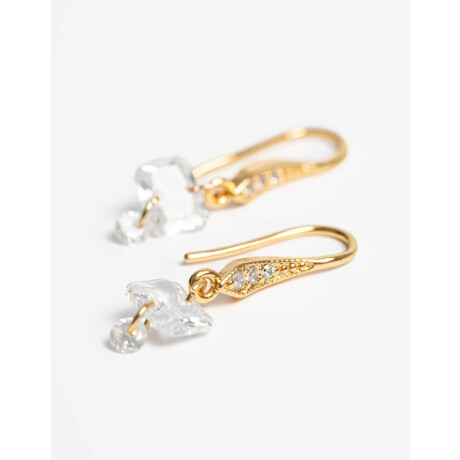 Aros Cortos Con Cubic Zirconia Dorado