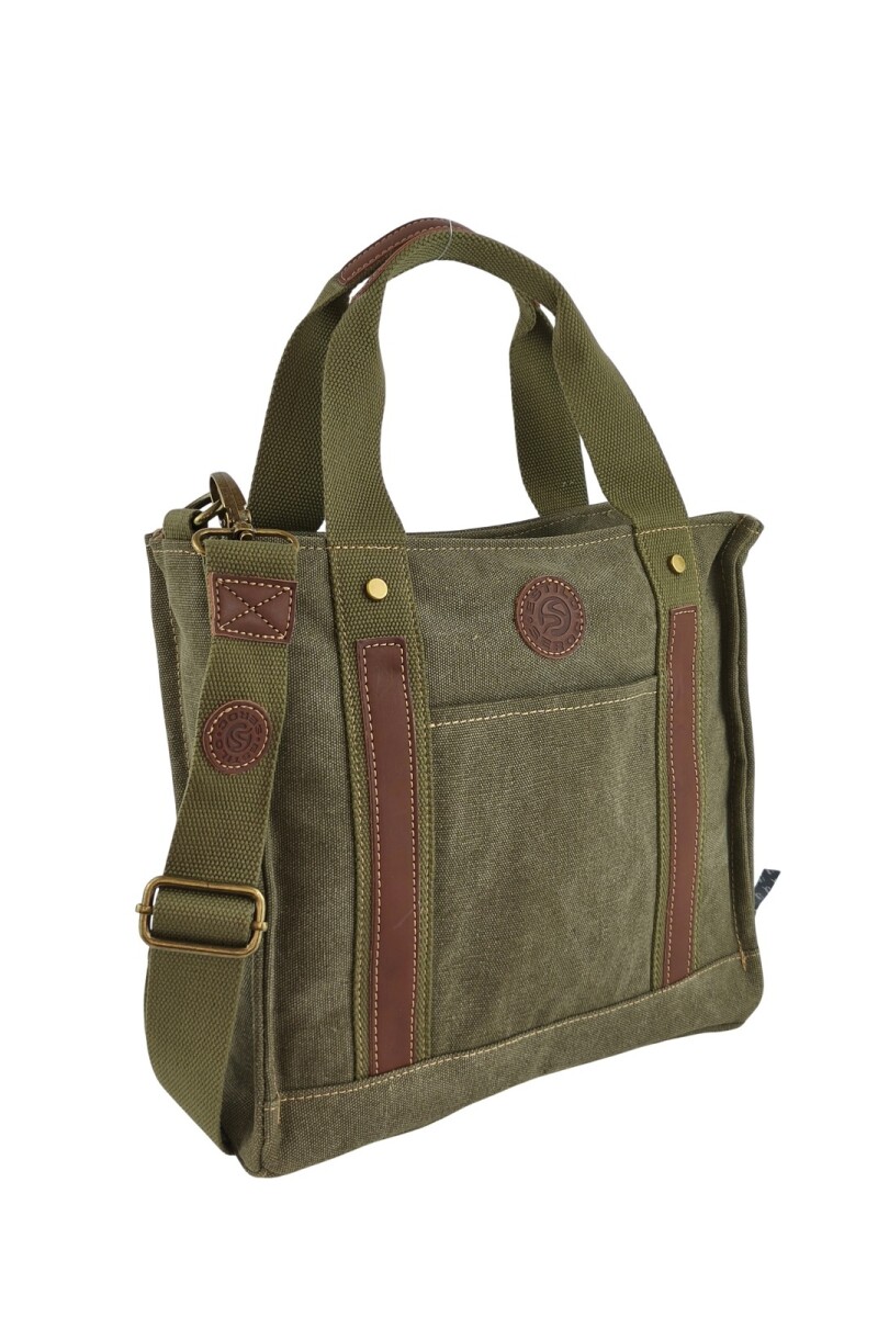 Cartera morral de lona Verde