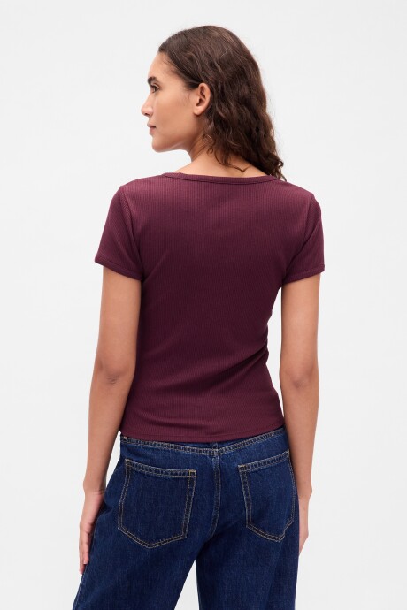 Remera Rib Mujer Tuscan Red