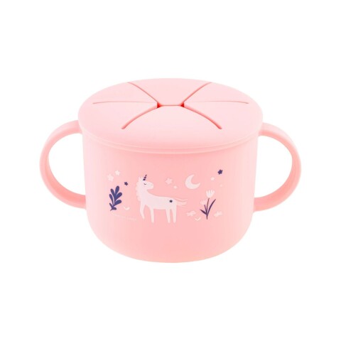 Bowl de silicona con tapa para snacks Unicornio