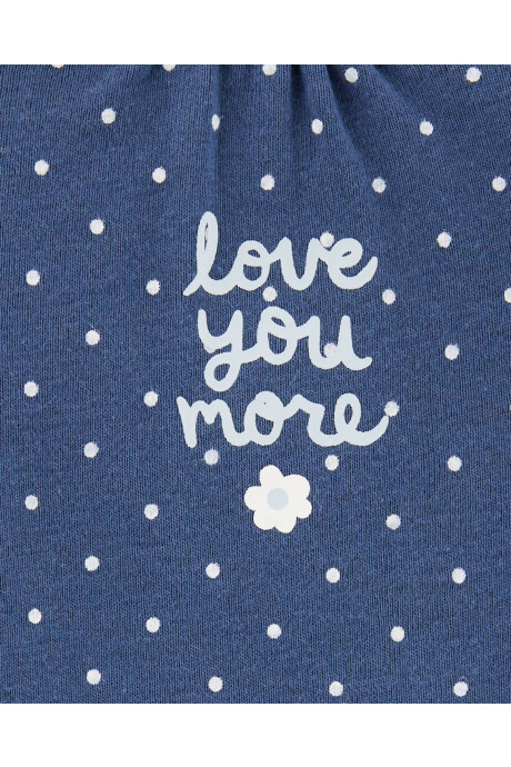 Set tres piezas de algodón, pantalón y bodies, diseño floral Sin color