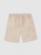 Pantalon Cargo Corto Con Cinturilla Elastica Piedra