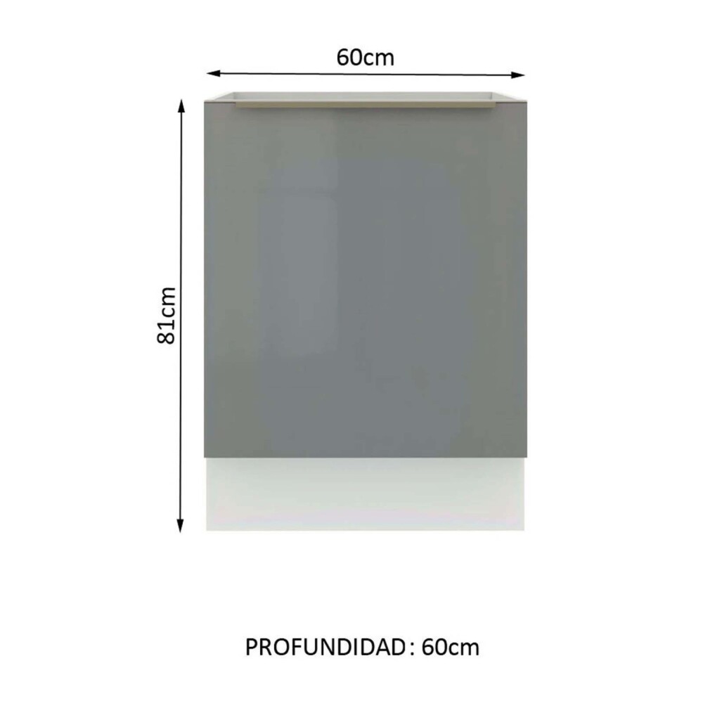 BAJO MESADA 60 CM MDP-Y-VIDRIO BLANCO LUX