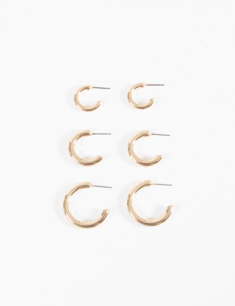 Set de tres aros bold - dorado 