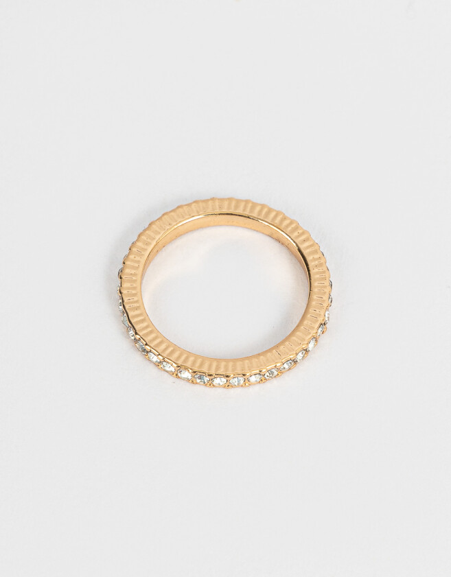 Anillos Chicos Strass Anillo Con Strass - Dorado