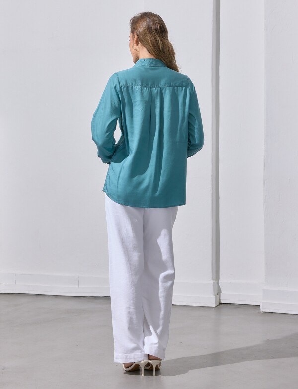 Camisa Bolsillos CELESTE OSCURO