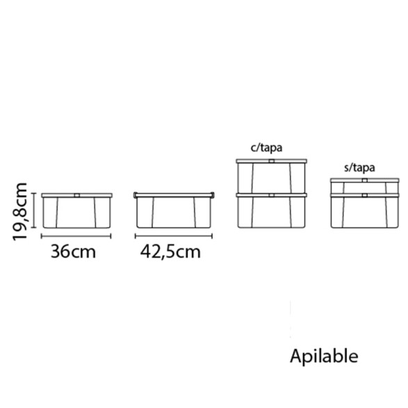 Caja organizadora en ppl transparente 17 litros TD0103