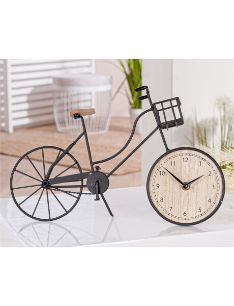 RELOJ DE MESA BICICLETA DE METAL 8x35x22CM NEGRO RELOJ DE MESA BICICLETA DE METAL 8x35x22CM NEGRO