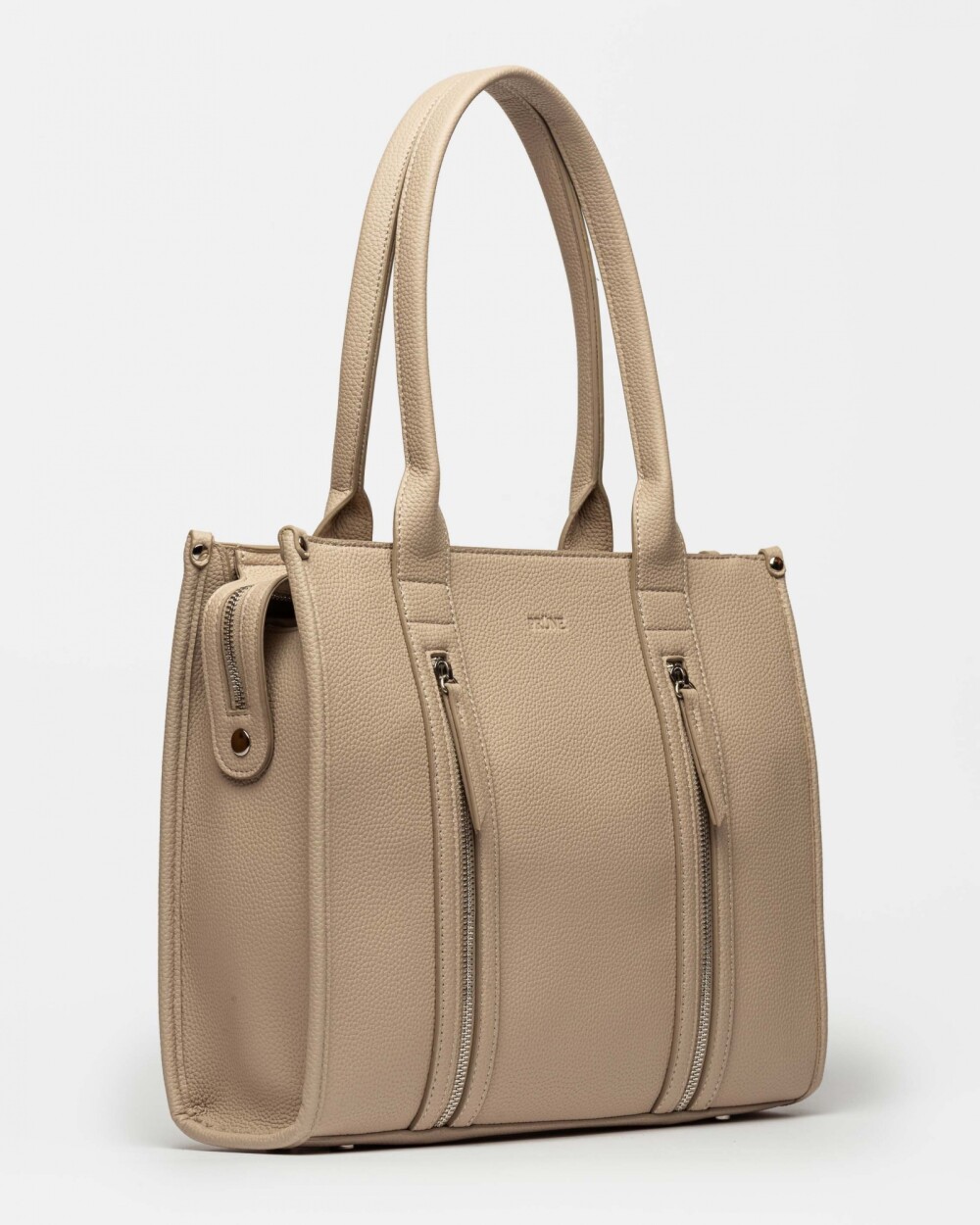 Shopper Oak En Efecto Cuero Graneado Natural