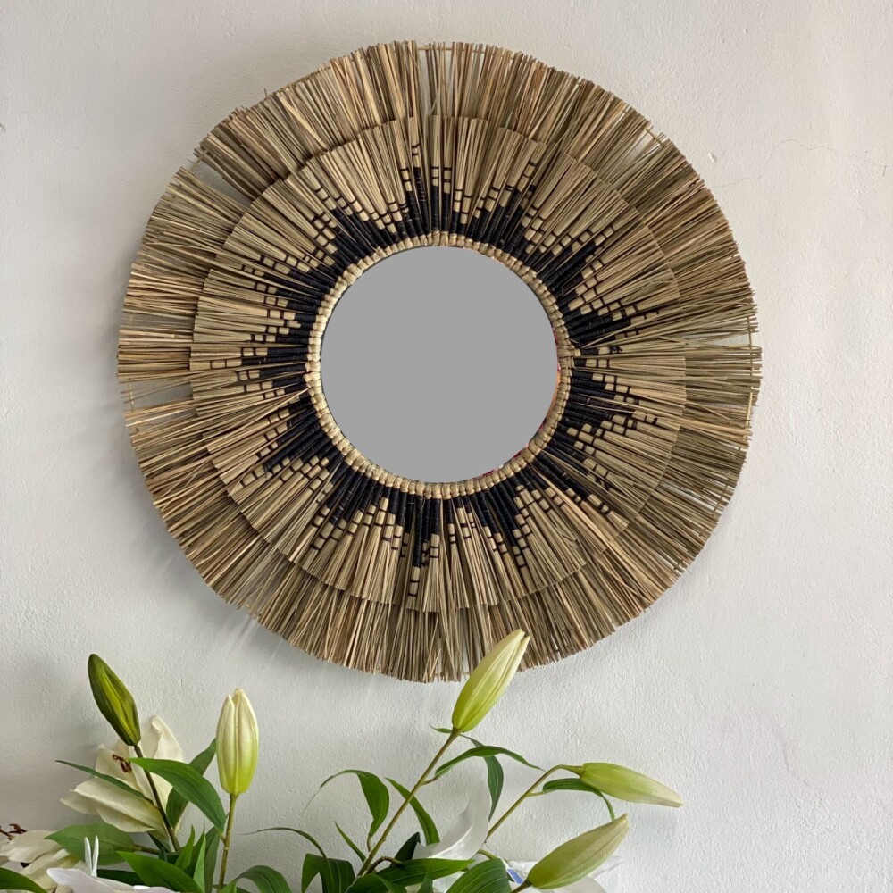 ESPEJO REDONDO ESTRELLA EN SEAGRASS GXSM06 ESPEJO REDONDO ESTRELLA EN SEAGRASS GXSM06
