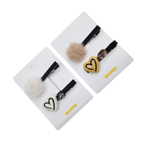 Broche pinzas para el cabello x2 c/ corazón Broche Pinzas Para El Cabello X2 C/ Corazón