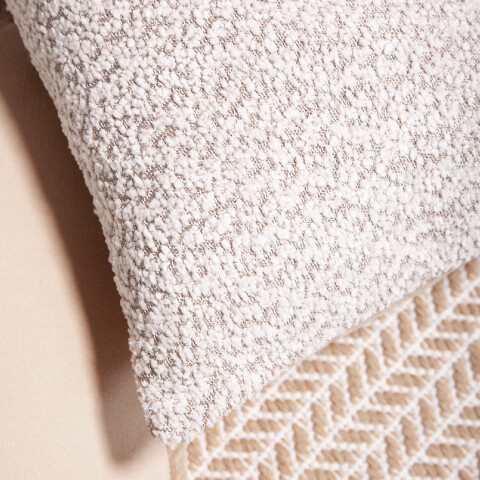 Funda de almohadón Sherpa 45x45cm marrón