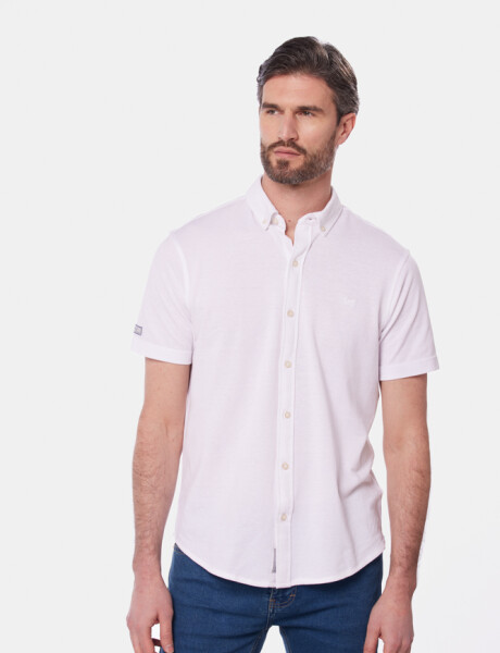 CAMISA LISA EN PIQUE Blanco
