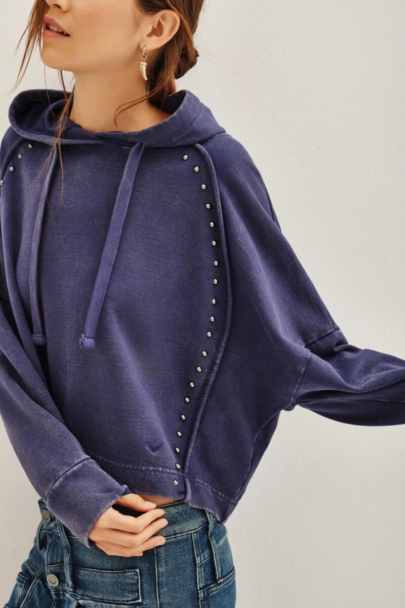 Buzo Over Crop Azul