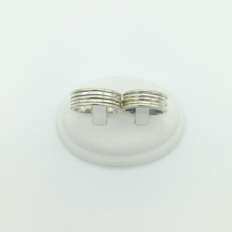 Anillo de Plata 925 con detalles de Doublé en Oro 18 kt Ancho 8 mm