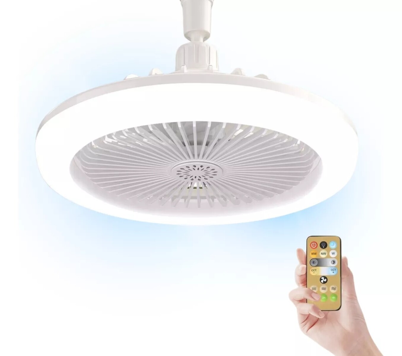 Ventilador De Techo Con Luz Y Control - Blanco 