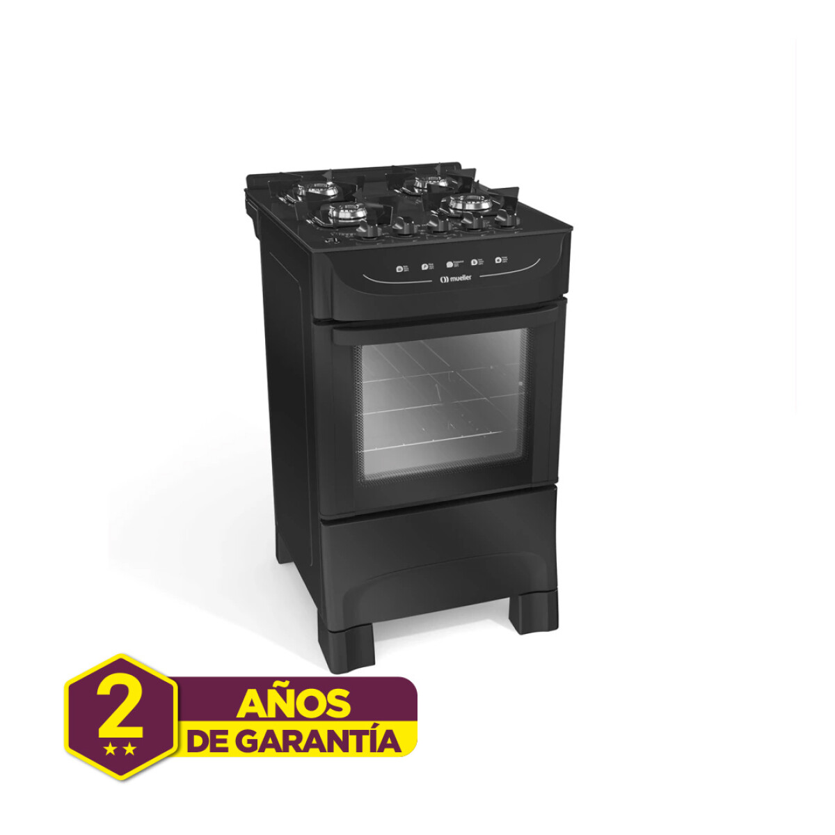 Cocina Mueller Vetro Fratello 4b Color Negro Mate Con Puerta Con Visor 220v 