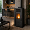Calefactor Selma a pellet WiFi - con Kit de techo 10kW Negro