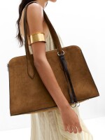 Bolso Para Portátil Efecto Piel camel
