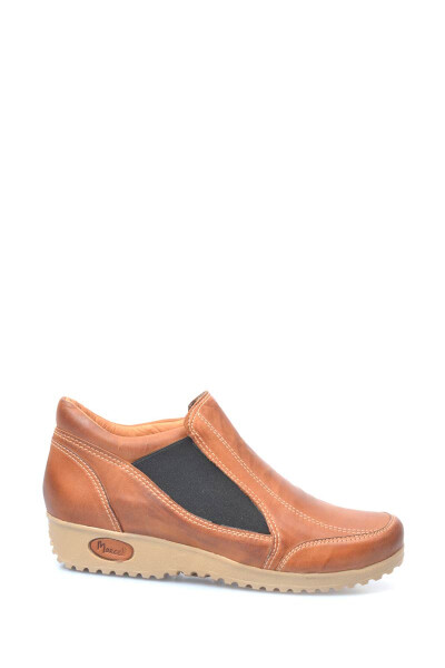 Zapato Bajo Con Elástico Cuero Terracota
