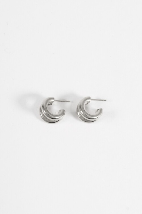 Aros acero doble plateado