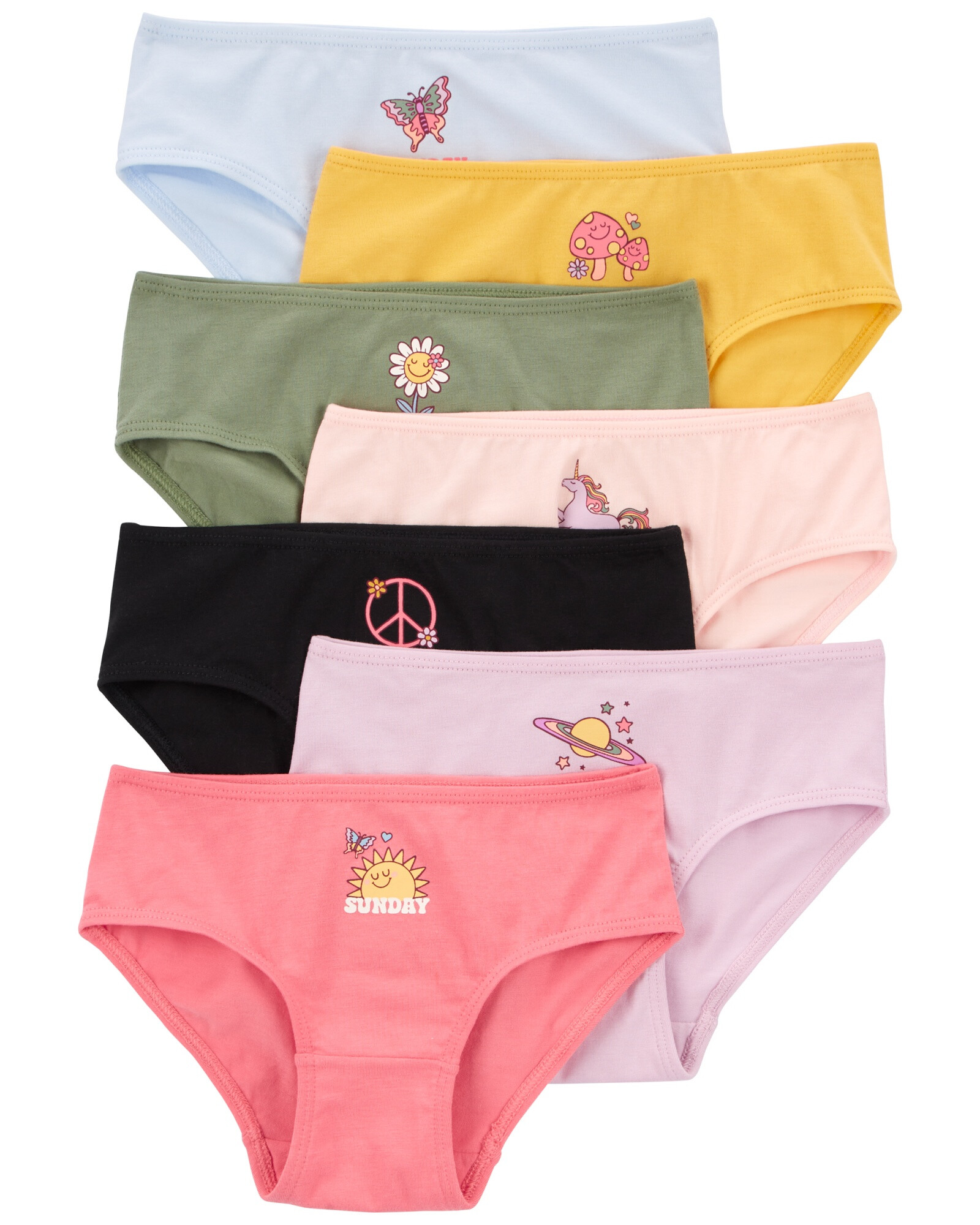 Pack siete bombachas de algodón, diseño días de la semana Pack siete bombachas de algodón, diseño días de la semana
