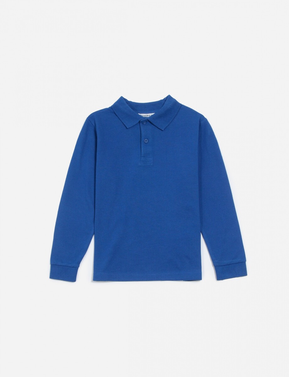 Remera de niño polo m/l - Azul 