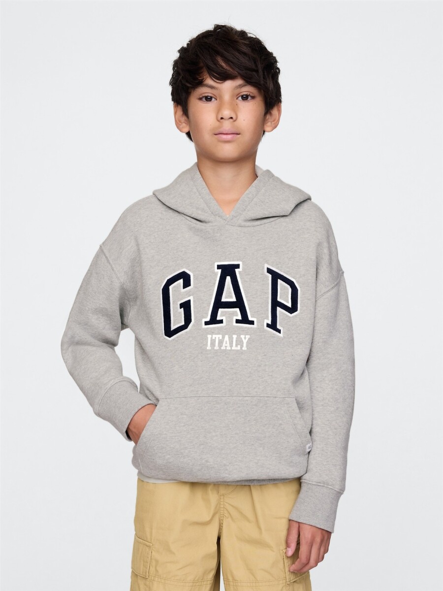 Canguro Logo Gap Con Felpa Italy Niño - Light Heather Grey B08 