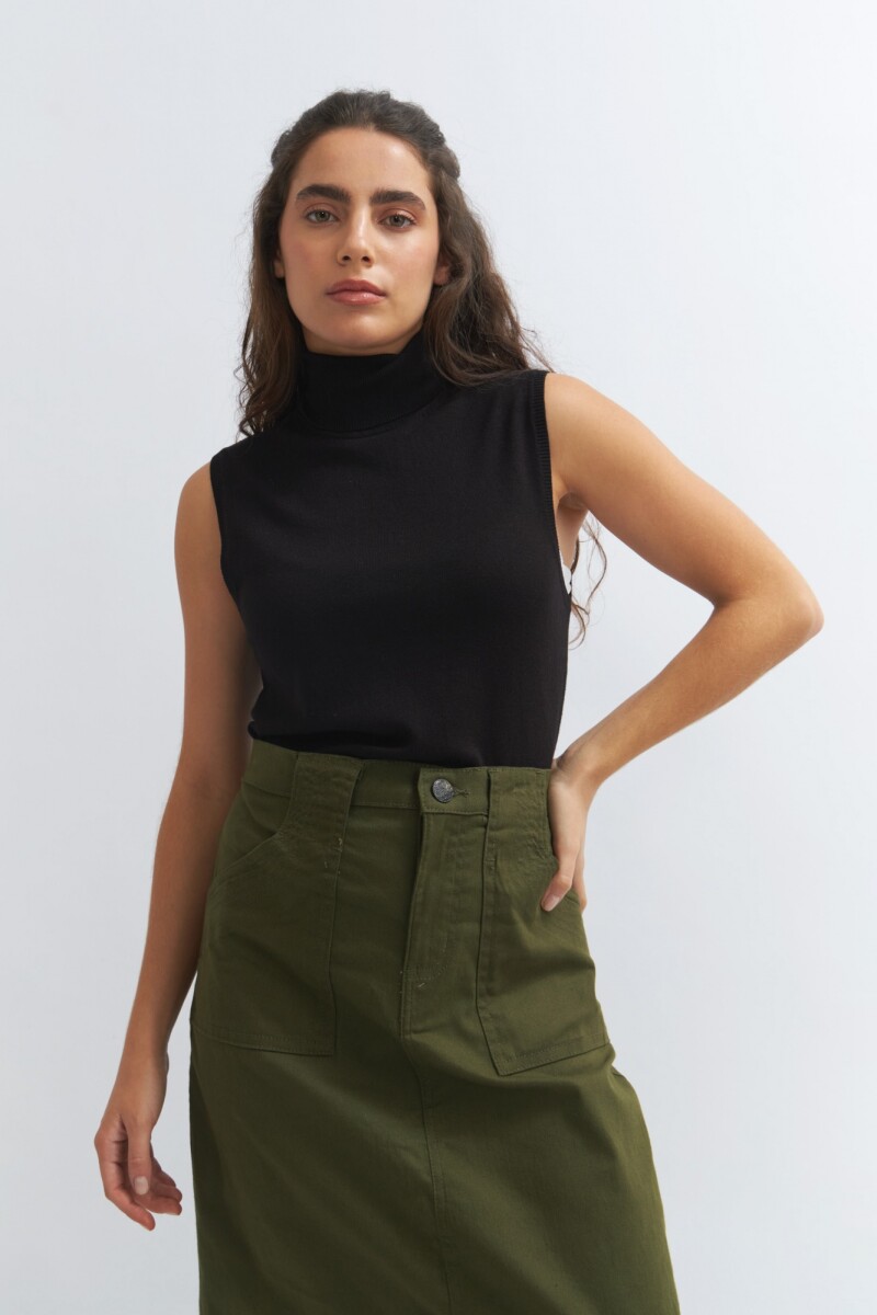 Chaleco cuello rompe viento NEGRO