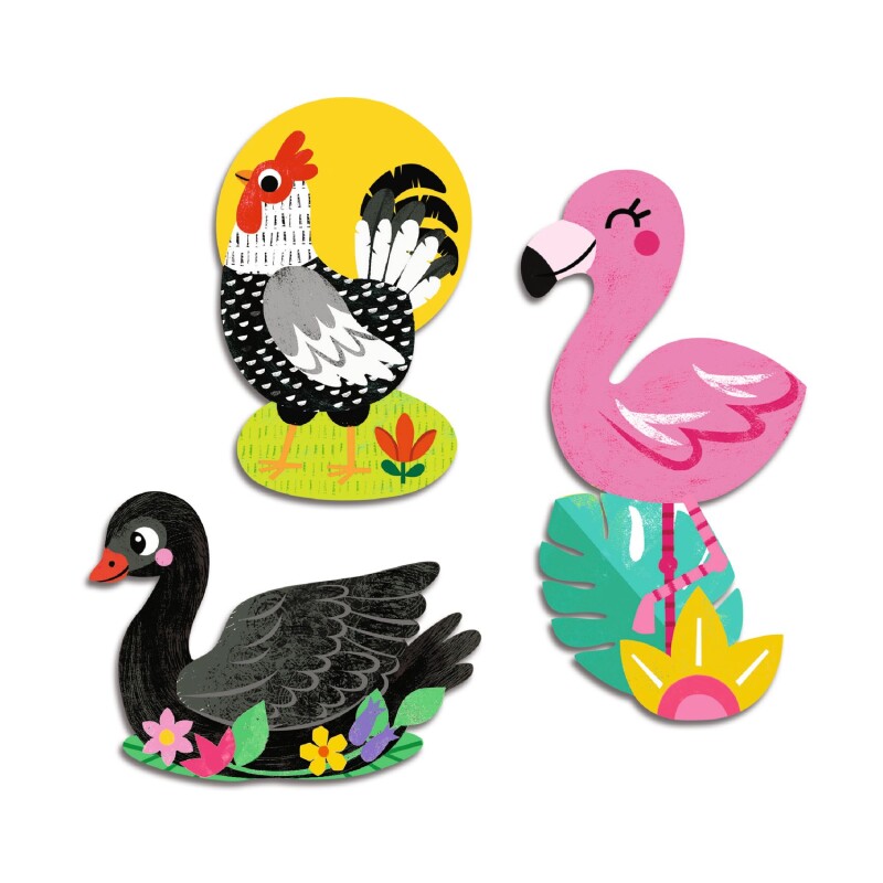 DJ0005 Set De 62 Stickers Para Bebés +18m Djeco - Birds