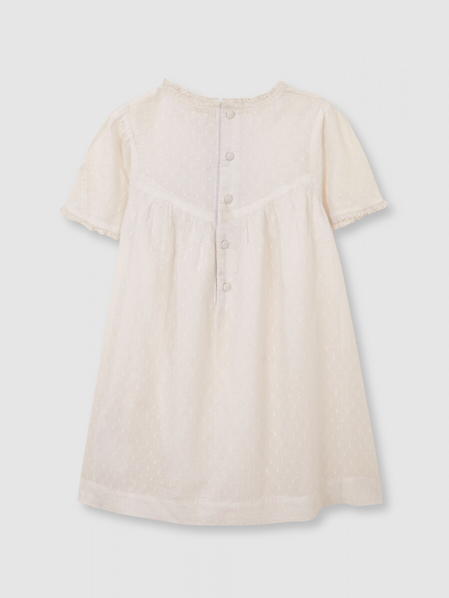 Vestido Con Tiras Bordadas Piedra