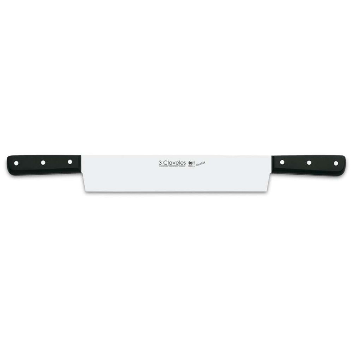 Cuchillo Queso Acero Inox 2Mangos Uniblock 3Claveles - 30Cm 