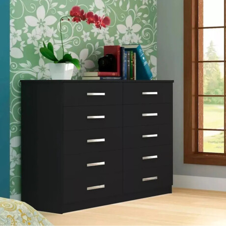 CÓMODA CAJONERA GUARDARROPA 10 CAJONES NEGRO