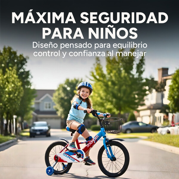 Bicicleta Infantil Doumoer R16 Canasto Parrilla Guardabarros Rojo 1