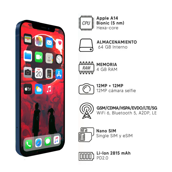 Iphone 12 64 Gb 5g AZUL
