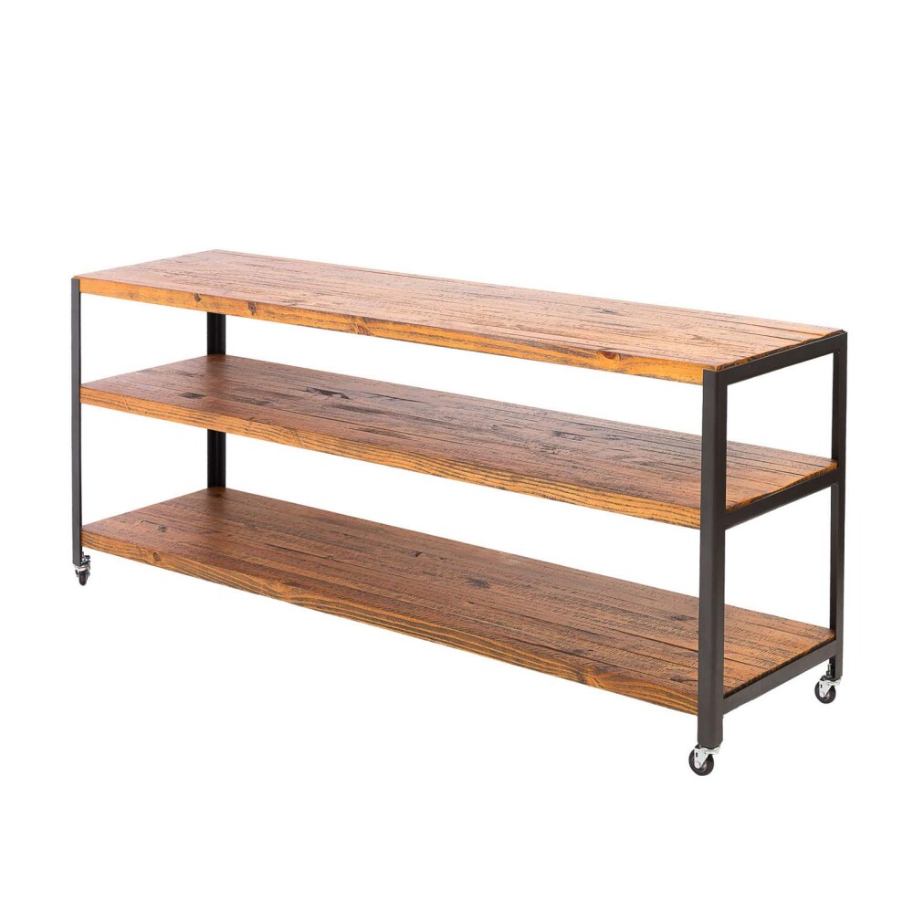 CONSOLA MADERA-Y-METAL MARRON YORK CASTAÑO